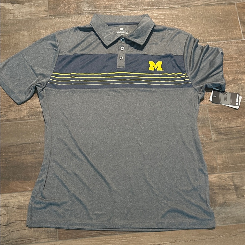 Michigan Colosseum Gray Polo Shirt